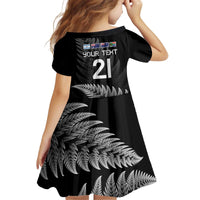 New Zealand Rugby Custom Kid Short Sleeve Dress Glory Be To Black Silver-fern - Polynesian Pride