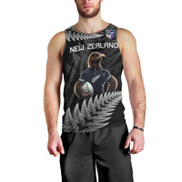New Zealand Rugby Custom Men Tank Top Glory Be To Black Silver-fern - Polynesian Pride