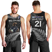 New Zealand Rugby Custom Men Tank Top Glory Be To Black Silver-fern - Polynesian Pride