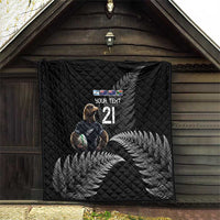 New Zealand Rugby Custom Quilt Glory Be To Black Silver-fern - Polynesian Pride