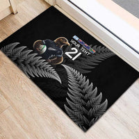 New Zealand Rugby Custom Rubber Doormat Glory Be To Black Silver-fern LT9 - Polynesian Pride