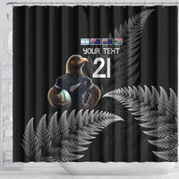 New Zealand Rugby Custom Shower Curtain Glory Be To Black Silver-fern - Polynesian Pride