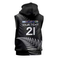 New Zealand Rugby Custom Sleeveless Hoodie Glory Be To Black Silver-fern - Polynesian Pride