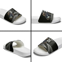 New Zealand Rugby Custom Slide Sandals Glory Be To Black Silver-fern LT9 - Polynesian Pride