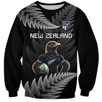 New Zealand Rugby Custom Sweatshirt Glory Be To Black Silver-fern LT9 Unisex Black - Polynesian Pride