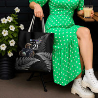 New Zealand Rugby Custom Tote Bag Glory Be To Black Silver-fern - Polynesian Pride