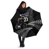 New Zealand Rugby Custom Umbrella Glory Be To Black Silver-fern LT9 - Polynesian Pride