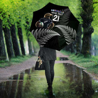 New Zealand Rugby Custom Umbrella Glory Be To Black Silver-fern LT9 - Polynesian Pride