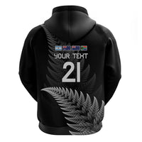 New Zealand Rugby Custom Zip Hoodie Glory Be To Black Silver-fern - Polynesian Pride