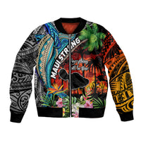 Hawaii Strong Maui Wildfire Bomber Jacket Pray For Lahaina Maui LT9 Unisex Black - Polynesian Pride