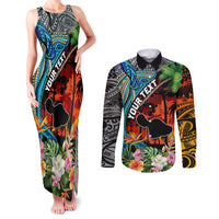 Personalised Hawaii Strong Maui Wildfire Couples Matching Tank Maxi Dress and Long Sleeve Button Shirts Pray For Lahaina Maui LT9 Black - Polynesian Pride