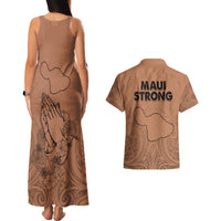 Hawaii Strong Maui Wildfire Couples Matching Tank Maxi Dress and Hawaiian Shirt No1 LT9 - Polynesian Pride