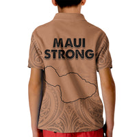 Hawaii Strong Maui Wildfire Kid Polo Shirt No1 LT9 - Polynesian Pride