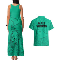 Hawaii Strong Maui Wildfire Couples Matching Tank Maxi Dress and Hawaiian Shirt No2 LT9 - Polynesian Pride