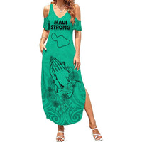 Hawaii Strong Maui Wildfire Summer Maxi Dress No2 LT9 Women Green - Polynesian Pride