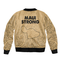 Hawaii Strong Maui Wildfire Sleeve Zip Bomber Jacket No3 LT9 - Polynesian Pride