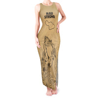 Hawaii Strong Maui Wildfire Tank Maxi Dress No3 LT9 Women Nude - Polynesian Pride