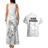 Hawaii Strong Maui Wildfire Couples Matching Tank Maxi Dress and Hawaiian Shirt No4 LT9 - Polynesian Pride