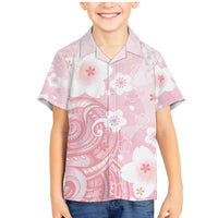 Japan Sakura Floral with Polynesian Vibe Family Matching Mermaid Dress and Hawaiian Shirt