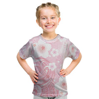 Japan Sakura Floral with Polynesian Vibe Kid T Shirt LT9 Pink - Polynesian Pride