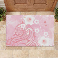 Japan Sakura Floral with Polynesian Vibe Rubber Doormat LT9 Pink - Polynesian Pride