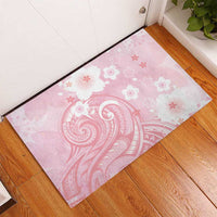 Japan Sakura Floral with Polynesian Vibe Rubber Doormat LT9 - Polynesian Pride