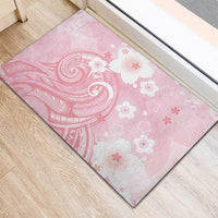 Japan Sakura Floral with Polynesian Vibe Rubber Doormat LT9 - Polynesian Pride