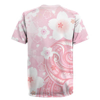 Japan Sakura Floral with Polynesian Vibe Rugby Jersey