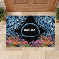 Personalised Nukuoro Micronesia Atoll Rubber Doormat with Pacific Coral Reef LT9 Blue - Polynesian Pride