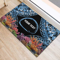Personalised Nukuoro Micronesia Atoll Rubber Doormat with Pacific Coral Reef LT9 - Polynesian Pride