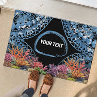 Personalised Nukuoro Micronesia Atoll Rubber Doormat with Pacific Coral Reef LT9 - Polynesian Pride