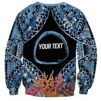 Personalised Nukuoro Micronesia Atoll Sweatshirt with Pacific Coral Reef LT9 - Polynesian Pride