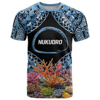 Personalised Nukuoro Micronesia Atoll T Shirt with Pacific Coral Reef LT9 Blue - Polynesian Pride