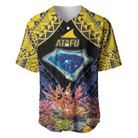 Tokelau Atafu Atoll Personalised Baseball Jersey Pacific Coral Reef Vibe LT9 Gold - Polynesian Pride