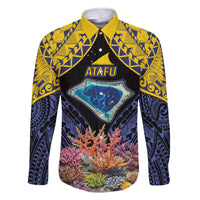 Tokelau Atafu Atoll Personalised Family Matching Off The Shoulder Long Sleeve Dress and Hawaiian Shirt Pacific Coral Reef Vibe