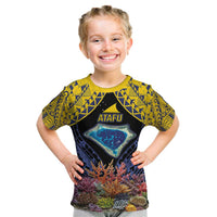Tokelau Atafu Atoll Personalised Kid T Shirt Pacific Coral Reef Vibe LT9 Gold - Polynesian Pride