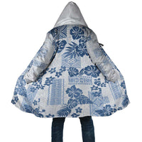 Vintage Hawaii Cloak Hibiscus Tapa Tribal With Hawaiian Quilt Pattern Blue LT9 Unisex Blue - Polynesian Pride
