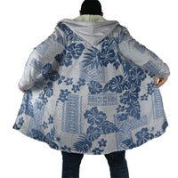Vintage Hawaii Cloak Hibiscus Tapa Tribal With Hawaiian Quilt Pattern Blue LT9 - Polynesian Pride