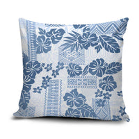 Vintage Hawaii Pillow Cover Hibiscus Tapa Tribal With Hawaiian Quilt Pattern Blue LT9 Blue - Polynesian Pride
