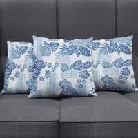 Vintage Hawaii Pillow Cover Hibiscus Tapa Tribal With Hawaiian Quilt Pattern Blue LT9 - Polynesian Pride