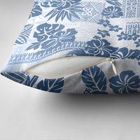 Vintage Hawaii Pillow Cover Hibiscus Tapa Tribal With Hawaiian Quilt Pattern Blue LT9 - Polynesian Pride