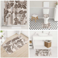 Vintage Hawaii Bathroom Set Hibiscus Tapa Tribal With Hawaiian Quilt Pattern Gold LT9 - Polynesian Pride