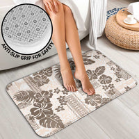 Vintage Hawaii Bathroom Set Hibiscus Tapa Tribal With Hawaiian Quilt Pattern Gold LT9 - Polynesian Pride