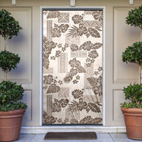 Vintage Hawaii Door Cover Hibiscus Tapa Tribal With Hawaiian Quilt Pattern Gold LT9 Gold - Polynesian Pride
