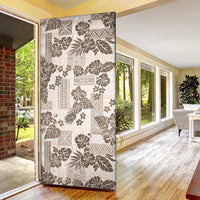 Vintage Hawaii Door Cover Hibiscus Tapa Tribal With Hawaiian Quilt Pattern Gold LT9 - Polynesian Pride