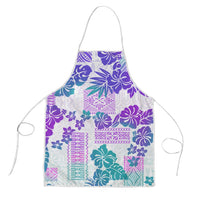 Vintage Hawaii Apron Hibiscus Tapa Tribal With Hawaiian Quilt Pattern Purple LT9 Purple - Polynesian Pride