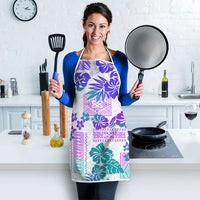 Vintage Hawaii Apron Hibiscus Tapa Tribal With Hawaiian Quilt Pattern Purple LT9 - Polynesian Pride