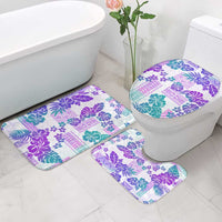 Vintage Hawaii Bathroom Set Hibiscus Tapa Tribal With Hawaiian Quilt Pattern Purple LT9 - Polynesian Pride