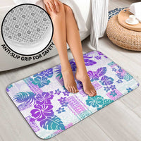 Vintage Hawaii Bathroom Set Hibiscus Tapa Tribal With Hawaiian Quilt Pattern Purple LT9 - Polynesian Pride