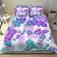 Vintage Hawaii Bedding Set Hibiscus Tapa Tribal With Hawaiian Quilt Pattern Purple LT9 - Polynesian Pride